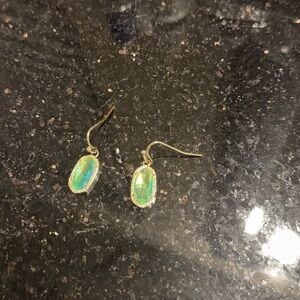 Kendra Scott Iridescent Green and Gold Earrings